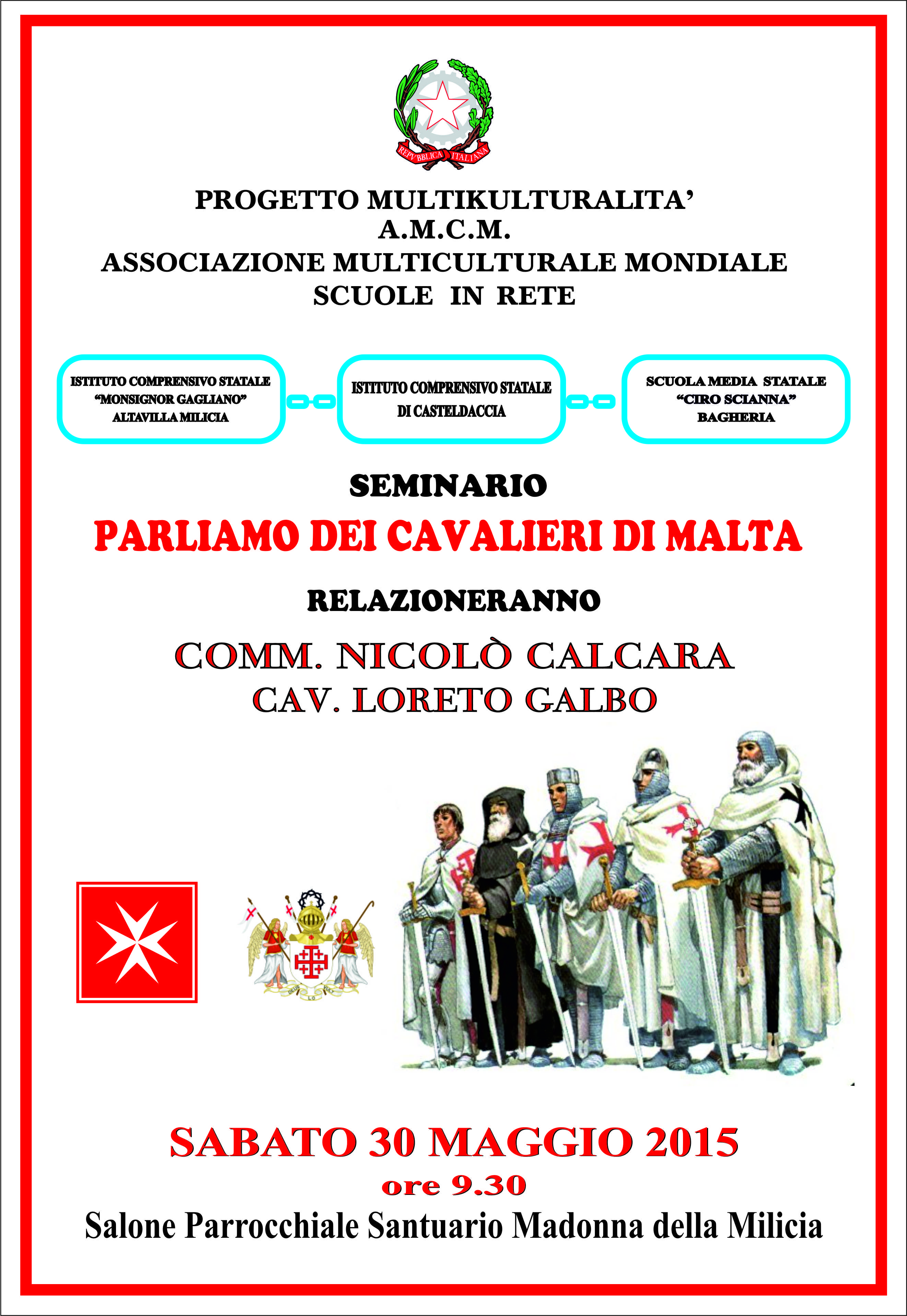 Sabato mattina il seminario Parliamo dei Cavalieri di Malta