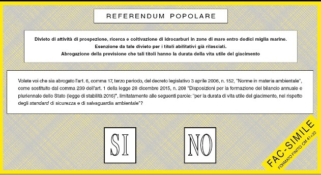 fac-simile della scheda di voto